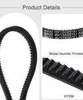 Cogged EPDM V Belt For Industrial Machinery, 1/2 Inch Wide By 39 Inch Inside Circumference, close-up of raw edge