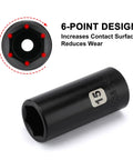 Close-up of a 15mm socket with 6-point design from the 50 Piece 1 Quarter Inch Drive Master Heavy Duty Impact Socket Set For SAE And Metric