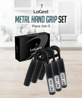 Metal Hand Grip Set 100Lb To 200Lb Three Pack No Slip Heavy Duty Grip Strength Trainer With Gift Box