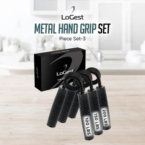 Metal Hand Grip Set 100Lb To 200Lb Three Pack No Slip Heavy Duty Grip Strength Trainer With Gift Box