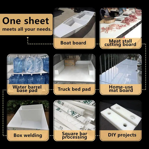 Heavy Duty Polypropylene Sheet 500x500mm 1 To 10mm Thick For CNC Cutting DIY Engineering Industrial Divider And Machine Guard Heat Resistant Plastic Board Resists Acids Alkalis Built To Last For Tough Shop Projects used in various applications