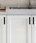 Set Of 10 Matte Black 3 Inch Cabinet Handles Center To Center 76mm Drawer Pulls on white kitchen cabinets