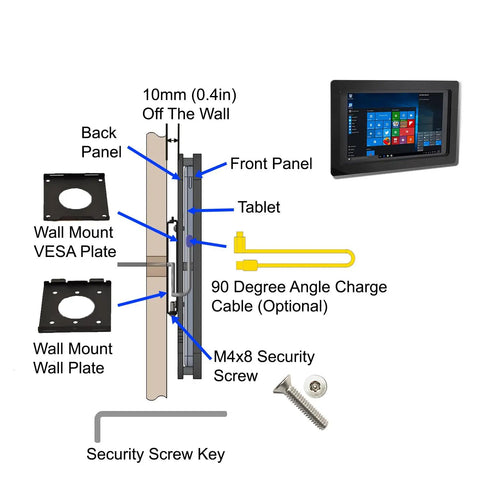 Heavy Duty Acrylic Security Case For Dell Latitude 12 2 In 1 Tablets With Easy Peasy Vesa Wall Mount Bracket Optimized For Pos Stations Kiosks Exhibition Booths And Shop Floor Rock Solid Grip In Matte Black