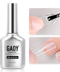 Two In One Nail Glue And Base Gel For Acrylic Tips 16ml UV Light Cure In Sixty Seconds, bottle and application process