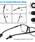 How to install Anti Slip Eyeglasses Retainers With Premium Silicone Comfort Ear Grips and Protectors on glasses.