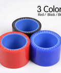 Three silicone radiator hose samples in red, black, and blue. Silicone Radiator Hose for 1989 to 2000 Nissan 300ZX Z32 VG30DET Black.
