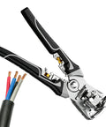 Heavy Duty Multifunctional Wire Stripper Tool For Electricians with ergonomic handles and copper wires for efficient cutting and stripping