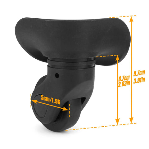 Volein suitcase wheel caster, black plastic, 360-degree swivel for luggage repair