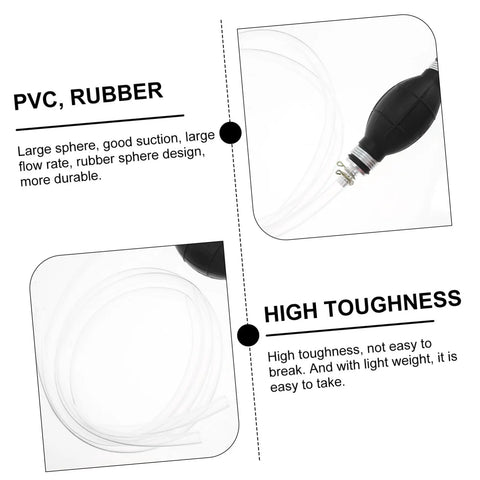 Manual Fuel Transfer Siphon Pump Hand Pump For Liquids Lightweight Portable Oil Sucker For Vehicles And Equipment Safe Fluid Transfer With Backflow Prevention PVC rubber hand bulb and clear tubing