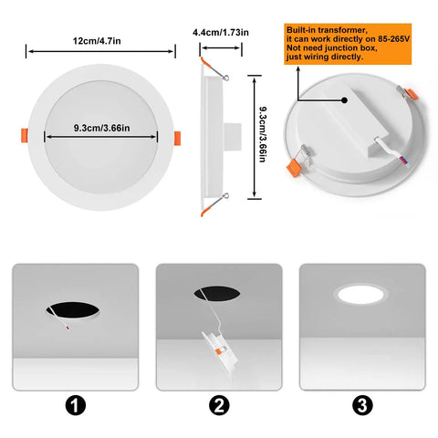 4-Inch RGB White LED Recessed Downlights Kit, 12W, 1000 Lumen, Color Changing RGB and Daylight 5000K, Dimmable, Bluetooth App Control, No Internet Required, Easy Install, 12 Pack