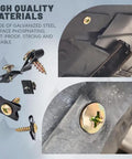 Close-up of All In One 170 Piece Car U Clip And Screw Kit with black oxidized steel fasteners in use on auto interior panel.