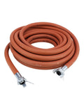 Jackhammer Rubber Air Hose 50 Ft Long Three Quarter Inch Crimped Universal Chicago Coupling Red Made In USA Heavy Duty