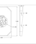 Technical drawing of Siding Mounting Kit With Built In Electrical Box For Half Inch Lap Double Siding White Easy Peasy Install