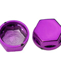 Purple 30 Piece Motorcycle Bolt Cap Covers Assortment Kit With Hex Head Dome Caps For Engine Frame And Fairing Protection Fits Kawasaki Honda Suzuki Dirt Bikes Chrome Plated Plastic Finish, two caps
