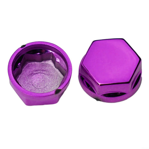 Purple 30 Piece Motorcycle Bolt Cap Covers Assortment Kit With Hex Head Dome Caps For Engine Frame And Fairing Protection Fits Kawasaki Honda Suzuki Dirt Bikes Chrome Plated Plastic Finish, two caps