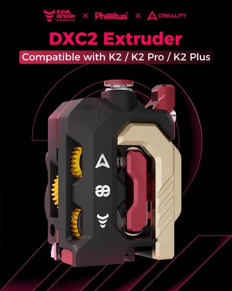 DXC2 Extruder Upgrade Kit for K2 Plus K2 and K2 Pro with Dual Gear Design and Magnetic Snap Front Plate