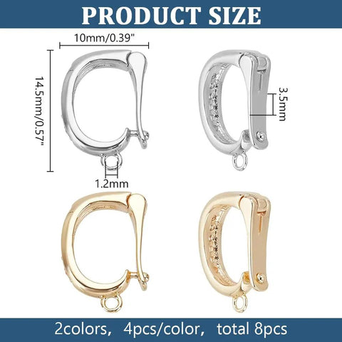 8Pcs 18K Gold Plated Necklace Shortener Clasp Brass Enhancer Set With Cubic Zirconia Sparkly Dope Mini Push Clasp Connectors