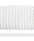 White Cotton Rope Three Eighths Inch Thick Twisted Craft Rope, 100 Feet, Eco Friendly Natural Cord Coiled Display