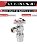 10-Piece Angle Stop Valve Set 1/2 Inch Nominal (5/8 Inch OD) Compression to 3/8 Inch OD, 1/4-Turn Inlet, Lead-Free Brass With Chrome Finish, Ideal for Hot and Cold Water Lines in Bathroom, Kitchen and Shower Plumbing. 1/4-turn chrome angle stop valve