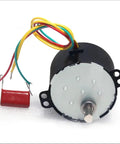 DIY Friendly Setup-Ready Universal AC 110V/220V 6W Permanent Magnet Synchronous Motor With Capacitor And Speed Reducer, 2.5RPM Bracket