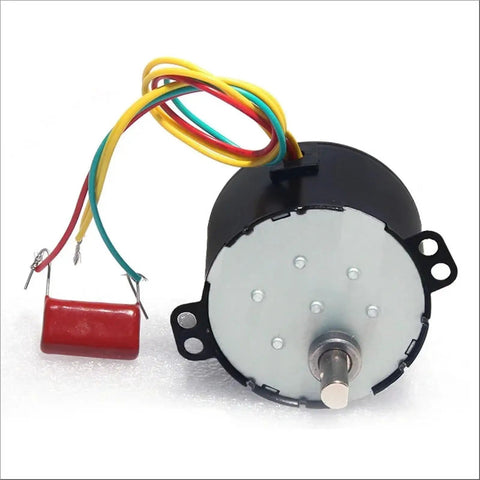 DIY Friendly Setup-Ready Universal AC 110V/220V 6W Permanent Magnet Synchronous Motor With Capacitor And Speed Reducer, 2.5RPM Bracket