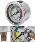 Beefy Pro Grade Dual Scale Liquid Filled Air Pump Pressure Gauge 0-6000 PSI And 0-40 MPa for Dive Gear shown at multiple angles