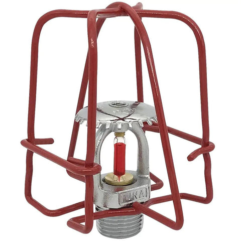 Rock Solid 10 Pack Red Fire Sprinkler Head Guards With Double Hook Mounting to Block Vandalism featuring sturdy iron frame.