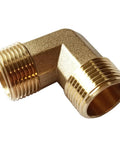 Brass 90-degree elbow pipe fitting, 3/4 in NPT male x 3/4 in NPT male, for water/oil/gas