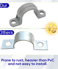 Comparison of Heavy Duty Pvc Conduit Clamps For Half Inch Pipe - Pack Of 12 Rust Proof, durable PVC vs. standard metal clamp.  