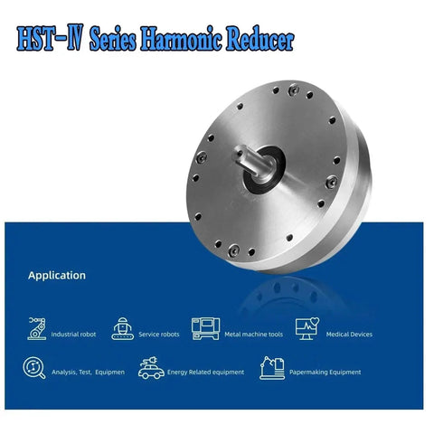 Next Level Precision Harmonic Drive Reducer Paired With An Input Axial Servo Motor Delivering Smooth 20 Arcsec Performance For Robust Cnc Rotary Tables And Heavy Industry Robots Absolutely Built To Crush It Daily, showing the HST-IV series in metallic finish.