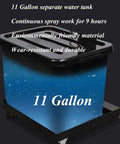 Heavy Duty 380W Misting Oscillating Fan 90 degree pivot spray cooling system with 11 gallon water tank for indoor outdoor use.