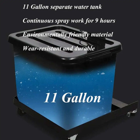 Heavy Duty 380W Misting Oscillating Fan 90 degree pivot spray cooling system with 11 gallon water tank for indoor outdoor use.