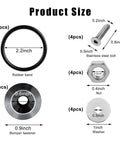 Product components of Front And Rear Bumper Quick Release Kit With Stainless Steel Screws, Rubber O Ring Washers, And Universal Tabs Titanium Finish.