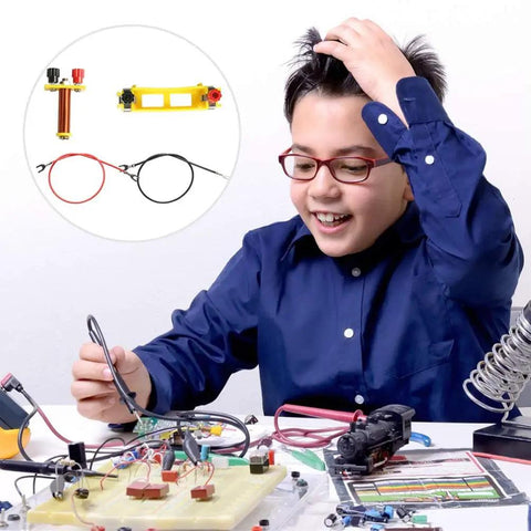Child using Two Pack Education Electromagnet And Electric Circuit Lab Kit For Beginner Experiments Classroom Teaching Tool Hands On Science Gear