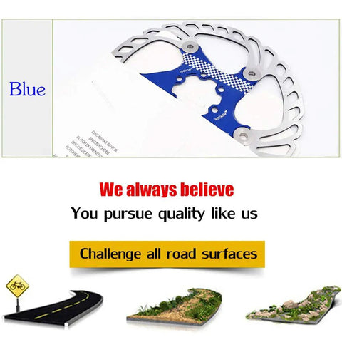 Floating Bike Disc Brake Rotor Beast With Elite Heat Dissipation 140 160 180 203 Millimeter Sizes, blue CNC design