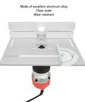 Slick Aluminum Router Flip Board With Heavy Duty Plastic Backer For No Sweat Bit Swaps On Table Saw Lift Plates And Awesome Woodworking Projects with clear scale.