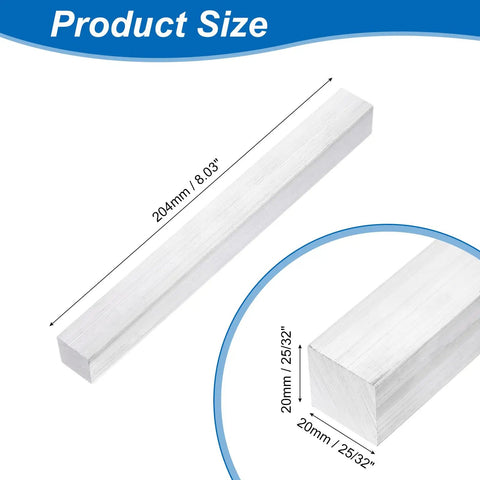 Square Aluminum Flat Bar 25 By 32 Inch Thick And Wide Eight Inch Long 6061 Aluminum Flat Plate Solid Mill Stock With Gloves, size detail