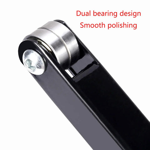 Heavy Duty Grinder To Belt Sander Converter For Fine Sanding And Trimming Metal Wood Deburr Tool Compatible With 100 Angle Grinder precise dual bearing design close-up.