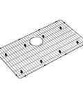 Crosstown CTXBG2614 Stainless Steel Bottom Grid For Sinks With Protective Feet, flat view of corrosion-resistant grid with drain opening.