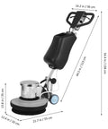 Heavy Duty Commercial Floor Scrubber Machine With Three Brushes Large 3.4 Gallon Tank 1.5 HP Motor 175 RPM Industrial Floor Buffer