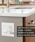 GFCI Outlet 15 Amp With Self Test, Tamper-Resistant, LED Indicator Light installed in kitchen, NEC Compliant, GFTR1-W White