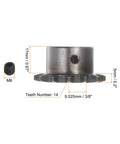 DIN ISO 06B Roller Chain Sprocket 14 Teeth Three Eighths Pitch 17mm Bore Heavy Duty A3 Carbon Steel side view