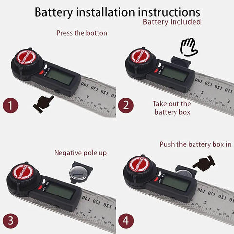 Seven Inch Stainless Steel Digital Angle Finder Delivers Killer Precision Within Point Three Degrees for woodworking battery installation instructions.