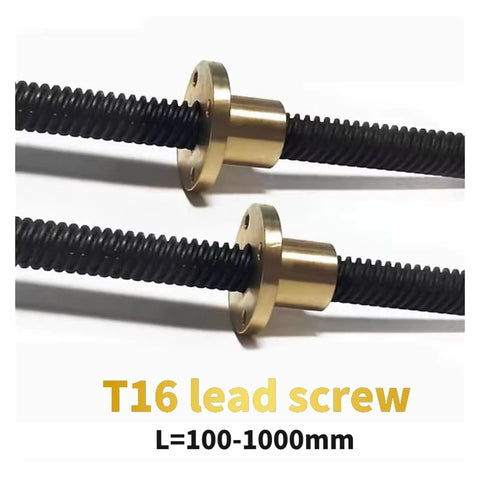 Heavy Duty T16 Trapezoidal Lead Screw Featuring Solid Brass Nut And Clean 4mm Pitch Threads For Smooth Runnin Cnc Routers And 3D Printers Built Like A Tank To Handle Heavy Loads And Make Quick Setup A Total Breeze