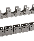 Heavy Duty 1.5 Meter 08B Straight Plate Drive Roller Chain For Silent Machine Transmission viewed from top, showing single and double hole config.