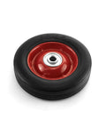 Two Pack Six Inch Hand Truck Wheel With Half Inch Axle Premium Rubber Wheel Ball Bearing Smooth Roll red and black wheel