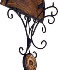 Legit Rustic Wall Shelf Bracket Built From Solid Wood And Black Wrought Iron For Heavy Duty Corner Mounting to display decor.