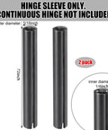 Black Plastic Hinge Sleeves For Shower Doors 72 Inches Long Continuous Hinge Replacement Covers Fits Framed And Semi Frameless Bath Doors 2 Pack displayed with dimensions.