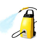 Lpoxuru Handheld Steam Cleaner 3000W High Temp 110C With 5 Bar Pressure Instant Heat, yellow compact design for deep cleaning.