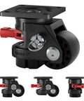 Heavy Duty Leveling Casters With Quick Lock Brakes, 4800 Lb Load Rating, Set Of Four Adjustable Height Wheels, built tough to haul heavy loads.